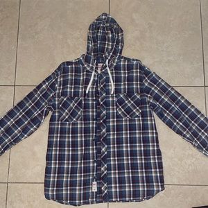 Levi’s NWOT Mens Multicolored Plaid Hooded Shirt Size XXL